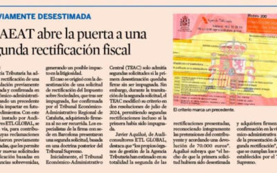 La AEAT abre la puerta a una segunda rectificación fiscal